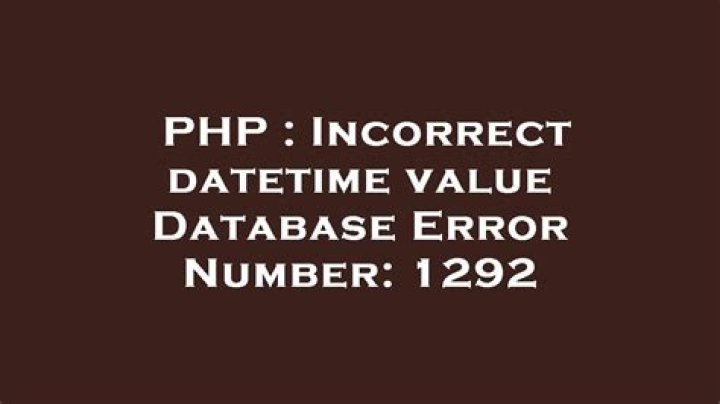 Incorrect datetime value Database Error Number: 1292