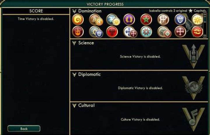 Is there any way to change victory conditions with the game already started?